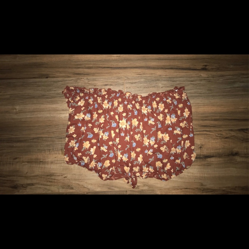 American eagle cropped floral tube top